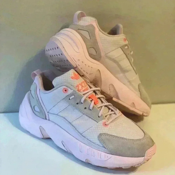 Adidas ZX 22 Boost Pink orange Women's 8 sneakers chunky Trainers running shoes - Picture 3 of 14